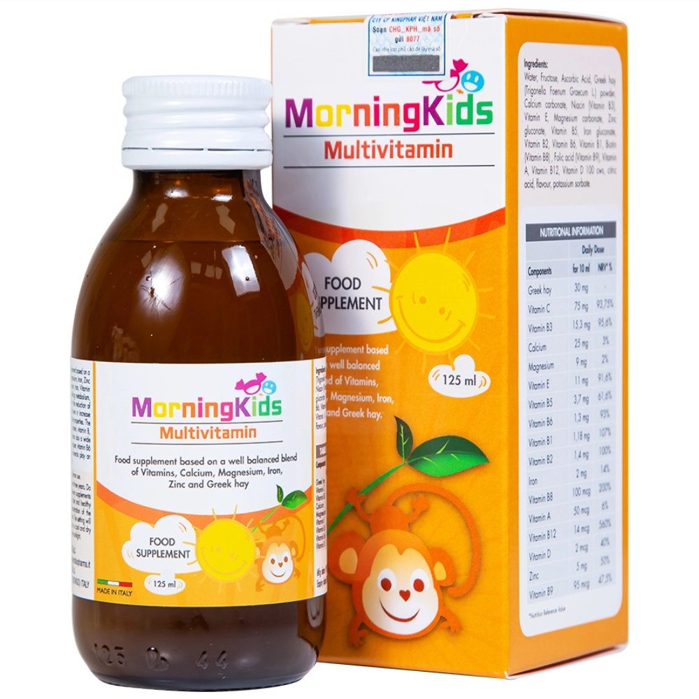 Bổ sung Vitamin và khoáng chất siro MorningKids Multivitamin hộp 1 chai x 125ml