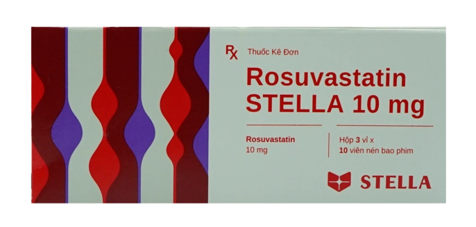 Thuốc hạ mỡ máu Rosuvastatin STELLA 10 mg hộp 30 viên