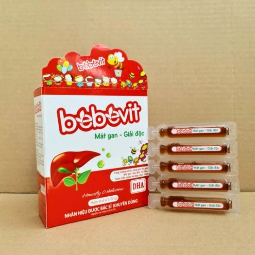 Thực phẩm hỗ trợ Bebevit Mát gan - Giải độc hộp 4 vỉ x 5 ống
