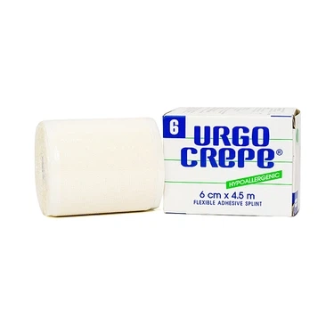 Băng keo thun co giãn Urgo Crepe size 6cm x 4.5m hộp 1 cuộn