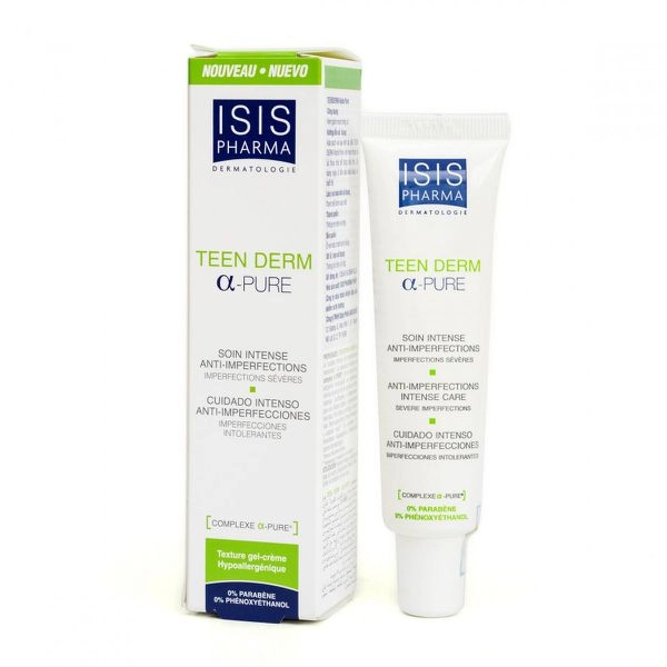 Kem hỗ trợ trị mụn thế hệ mới Isis Pharma Teenderm Alpha Pure hộp 1 tuýp 30 ml