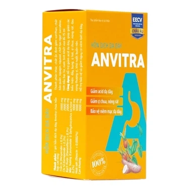 Giảm acid dạ dày, ợ chua, nóng rát, bảo vệ niêm mạc dạ dày hỗn dịch dạ dày Anvitra hộp 15 gói x15ml