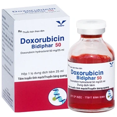 Thuốc điều trị ung thư Doxorubicin 50mg Bidiphar hộp 1 lọ x 25ml