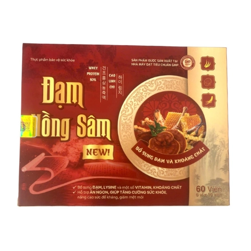 Bổ sung đạm, Lysine và một số vitamin Đạm Hồng Sâm NEW Ecosun hộp 6 vỉ x 10 viên