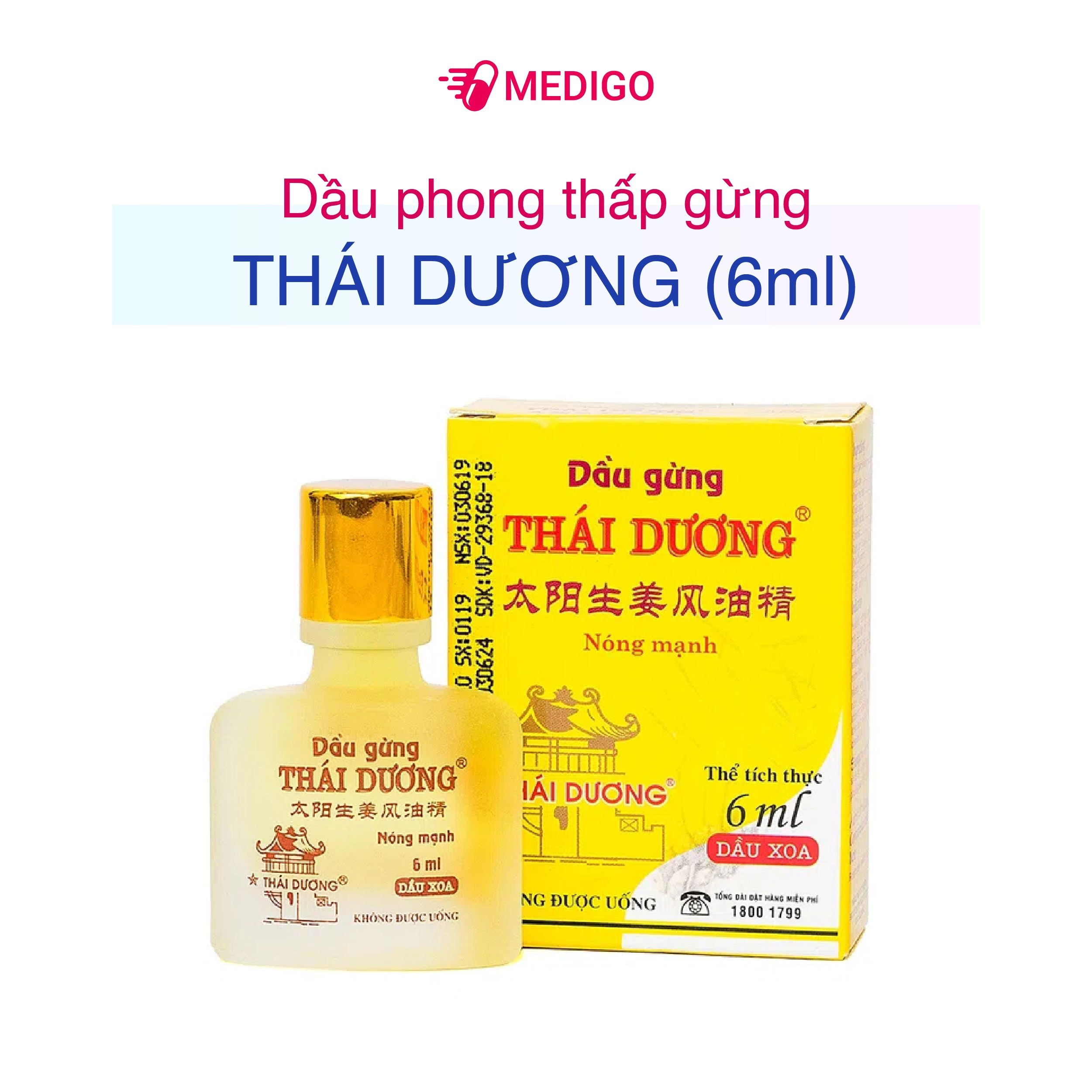 Dầu phong thấp gừng Thái Dương hộp 1 chai 6ml
