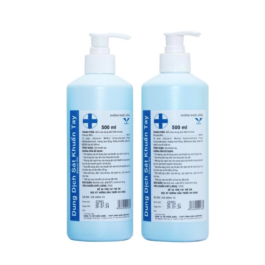 Dung dịch sát khuẩn tay BIDIPHAR chai 500ml