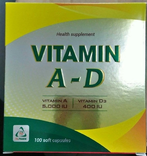Thuốc bổ sung Vitamin A-D TV.Pharm hộp 10 vỉ x 10 viên nang mềm