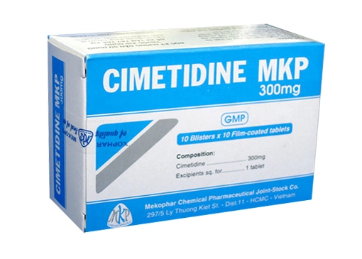 Thuốc trị đau dạ dày Cimetidine MKP 300mg hộp 10 vỉ x 10 viên