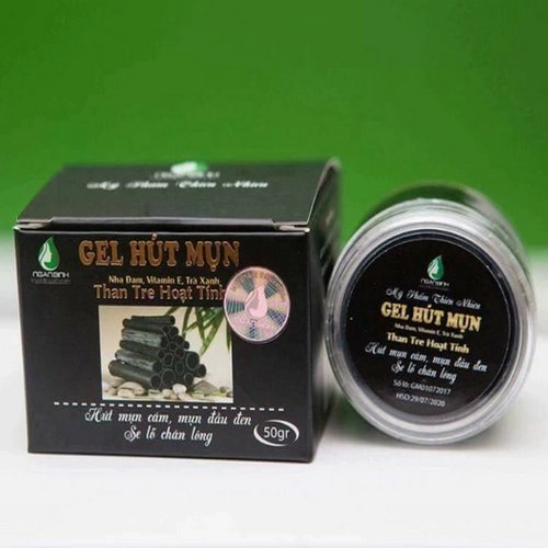 Gel hút mụn cám và mụn đầu đen chiết xuất than tre hoạt tính Ngân Bình  hộp 1 lọ 50g
