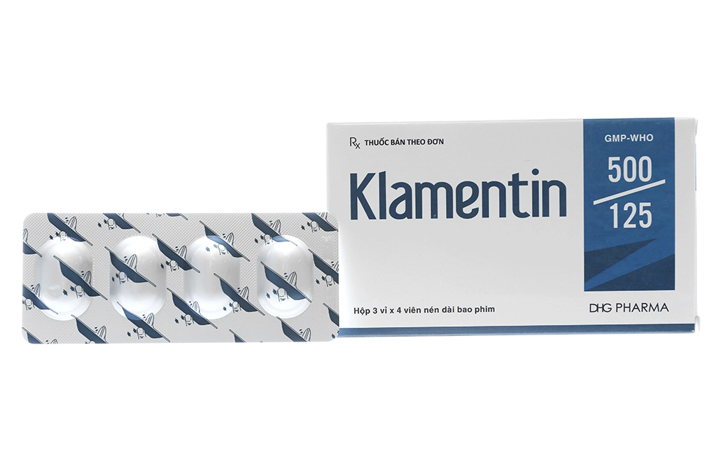Thuốc kháng sinh Klamentin 500mg/125mg hộp 12 viên