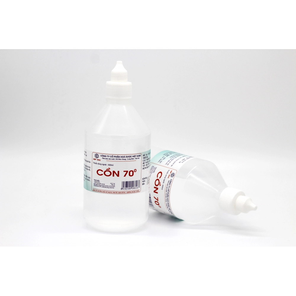 Dung dịch sát khuẩn Cồn 70° Hóa Dược chai 500ml