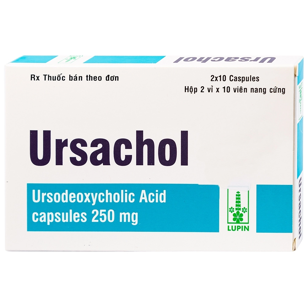 Điều trị xơ gan mật nguyên phát Ursachol 250mg Lupin hộp 2 vỉ x 10 viên
