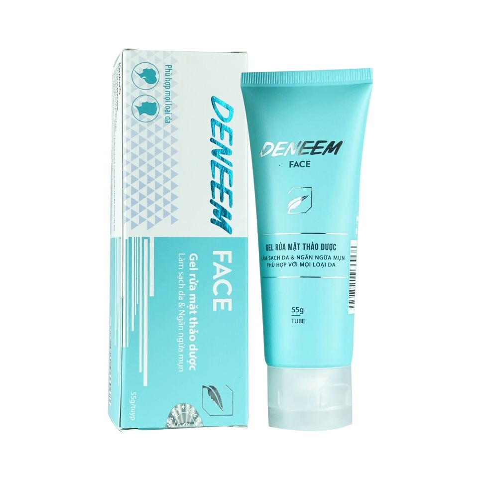 Gel rửa mặt thảo dược làm sạch da, ngừa mụn DENEEM FACE hộp 1 tuýp 55g
