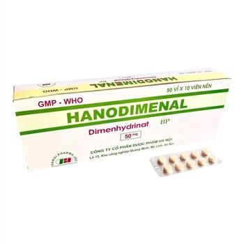 Thuốc chống say xe Hanodimenal hộp 50 vỉ x 10 viên
