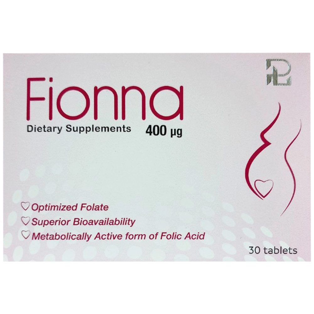 Thuốc hỗ trợ giảm nguy cơ thiếu máu do thiếu acid folic Fionna hộp 1 vỉ x 30 viên