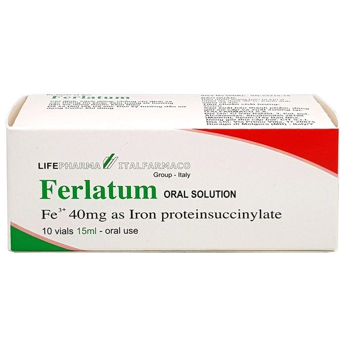 Dung dịch uống bổ sung sắt Ferlatum 40mg (mẫu mới) hộp 10 lọ 15ml