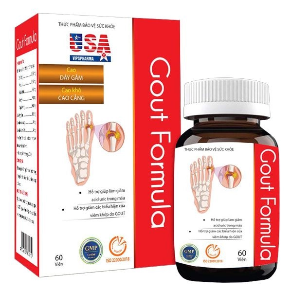 Hỗ trợ giảm đau do gout Gout Formula hộp 1 lọ 60 viên