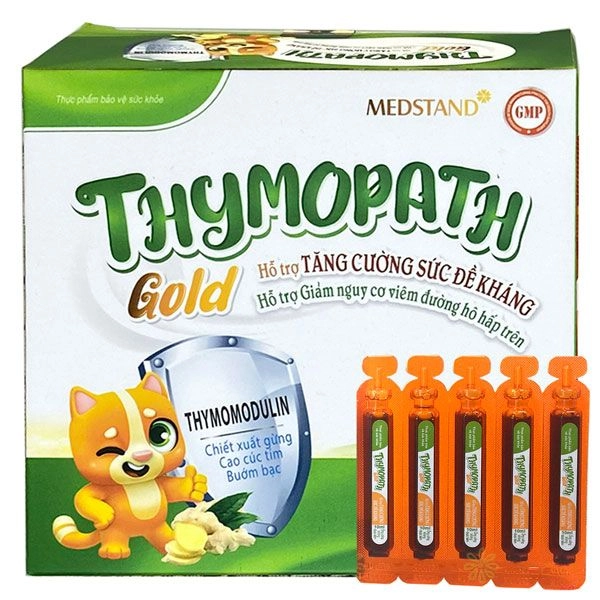 Hỗ trợ tăng cường sức đề kháng Thymopath Gold hộp 4 vỉ x 5 ống x 10ml