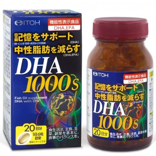 Viên uống bổ não Nhật Bản DHA 1000s ITOH hộp 1 lọ 120 viên nang mềm