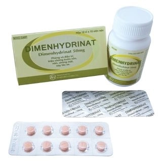 Thuốc chống say xe Dimenhydrinate Khapharco hộp 10 vỉ x 10 viên