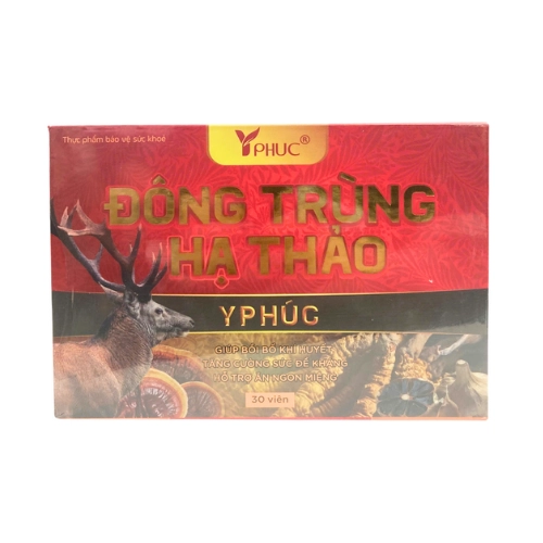 Hỗ trợ tăng cường sức đề kháng, bồi bổ khí huyết Đông Trùng Hạ Thảo Y Phúc hộp 30 viên