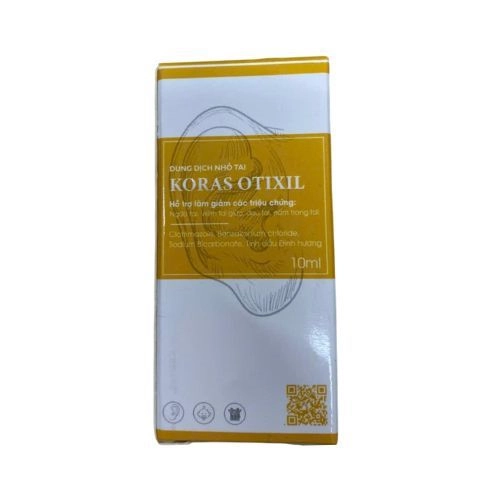 Hỗ trợ làm giảm triệu chứng ngứa tai, viêm tai giữa, đau tai, nấm tai dung dịch nhỏ tai Koras Otixil hộp 1 chai 10ml