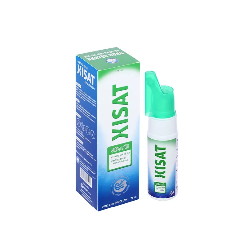 Dung dịch xịt sạch thông mũi cho người lớn Xisat Viêm Mũi chai 75ml