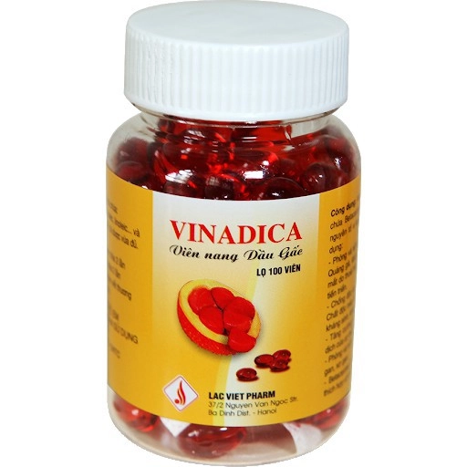 Vinadica Dầu Gấc Lạc Việt hộp 1 lọ 100 viên