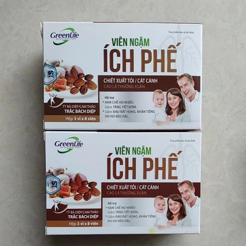 Viên ngậm giúp bổ phế, giảm đờm Ích Phế hộp 3 vỉ x 8 viên