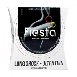 Bao cao su Fiesta Long shock - Ultra thin (trắng) hộp 3 cái
