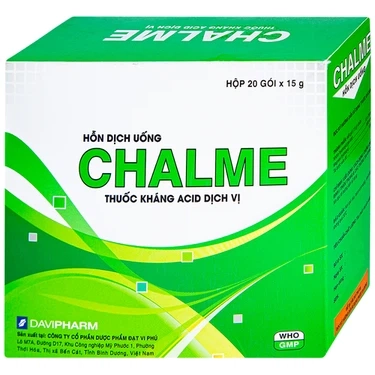 Hỗn dịch uống điều trị viêm loét dạ dày Chalme Davipharm hộp 20 gói x 15g