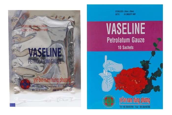 Gạc làm mềm da Vaseline Petrolatum Gauze hộp 10 miếng
