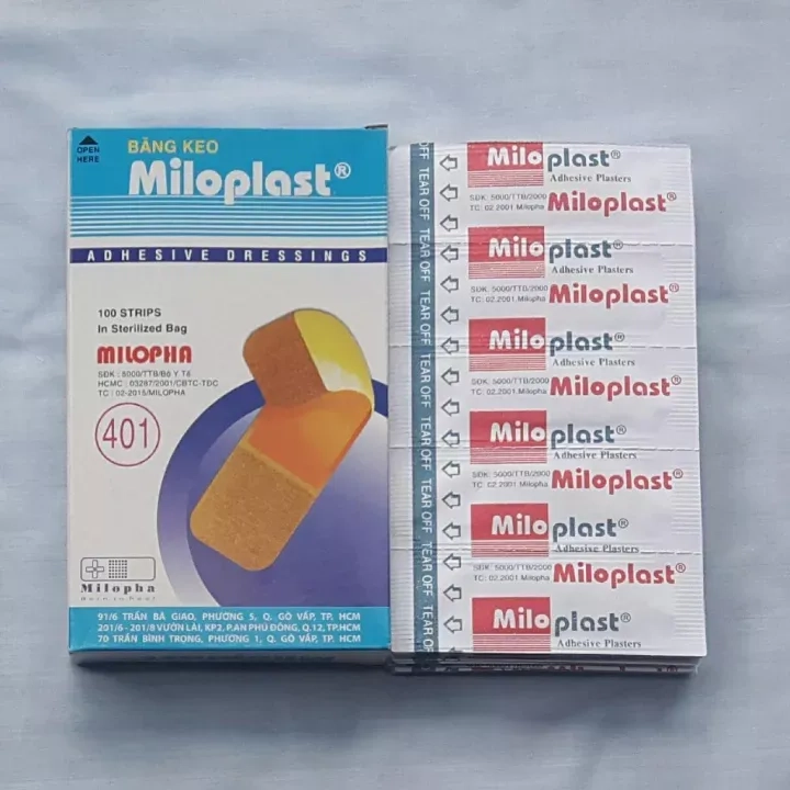 Băng keo cá nhân Miloplast hộp 100 miếng