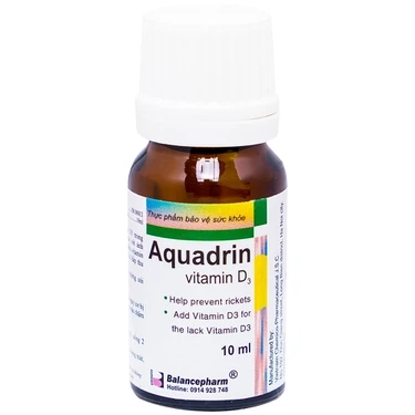 Bổ sung Vitamin D3, ngăn ngừa còi xương, chậm lớn dung dịch Aquadrin Balancepharm chai x 10ml