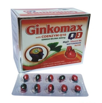 Hoạt huyết dưỡng não Ginkomax With Coenzym Q10 QĐ hộp 10 vỉ x 10 viên