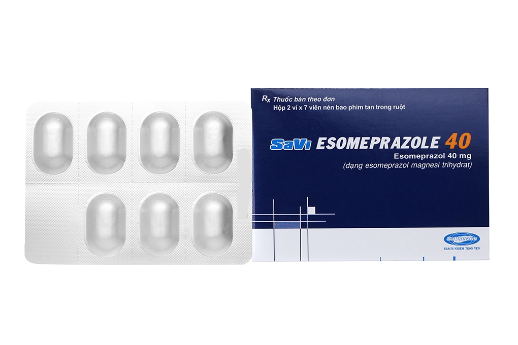 Thuốc trị loét dạ dày tá tràng Savi ESOMEPRAZOLE 40 hộp 14 viên
