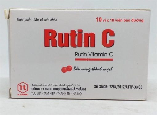 Viên uống giúp bền vững thành mạch máu Rutin C (DP HÀ THÀNH) hộp 100 viên