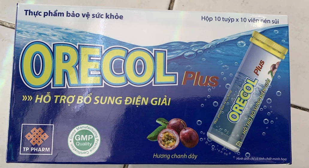 Viên sủi hỗ trợ bổ sung điện giải ORECOL Plus hộp 10 tuýp x 10 viên