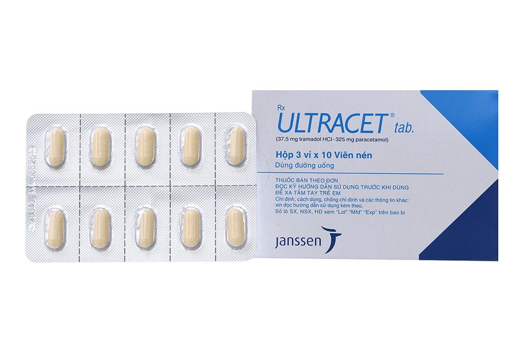 Thuốc giảm đau Ultracet hộp 3 vỉ x 10 viên