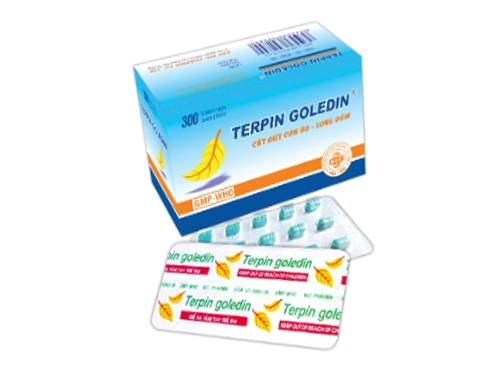 Thuốc ho, long đờm Terpin Goledin hộp 20 vỉ x 15 viên