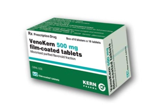 Thuốc điều trị triệu chứng có liên quan mạch máu Venokern hộp 60 viên 