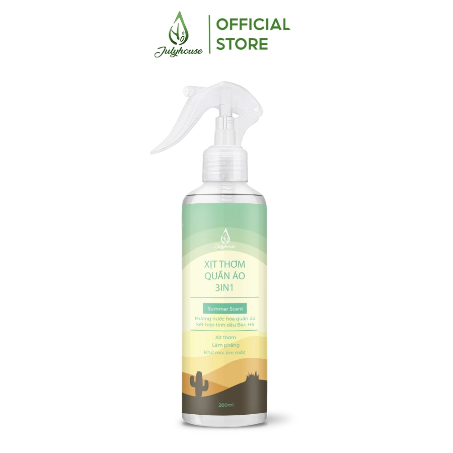 Xịt thơm quần áo dành cho nam Julyhouse 3IN1 (hương nước hoa kết hợp tinh dầu Bạc Hà) chai 280ml