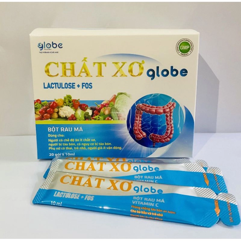 Thực phẩm chức năng hỗ trợ điều trị và phòng chống táo bón Chất xơ globe LACTULOSE + FOS hộp 20 gói