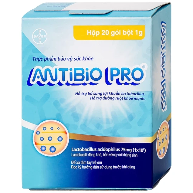 Men vi sinh bổ sung lợi khuẩn ANTiBiO PRO hộp 20 gói bột 1g