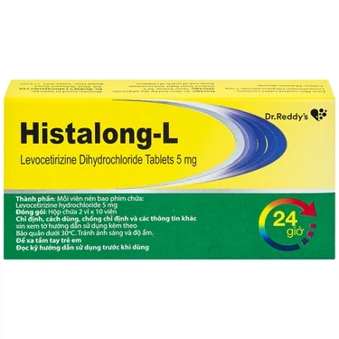 Thuốc chống dị ứng Histalong - L 5mg Dr. Reddy hộp 2 vỉ x 10 viên