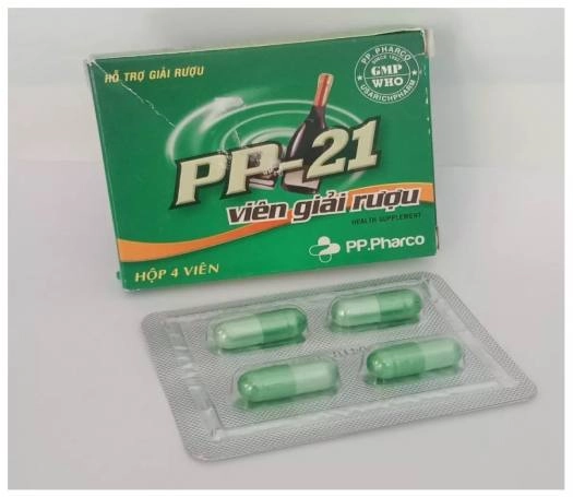 Viên giải rượu PP-21 hộp 1 vỉ x 4 viên
