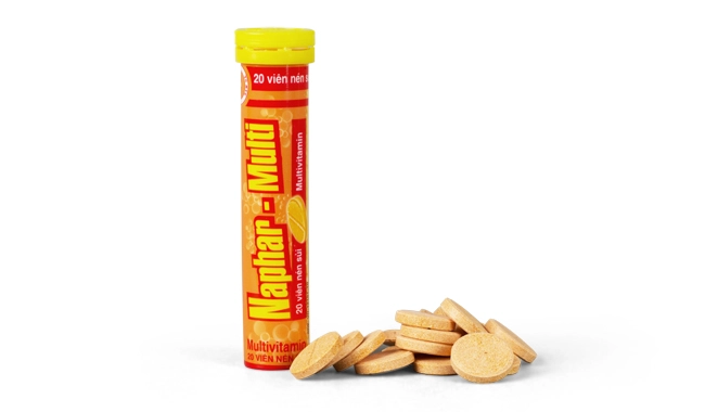 Viên sủi bổ sung vitamin Naphar - Multi  tuýp 20 viên