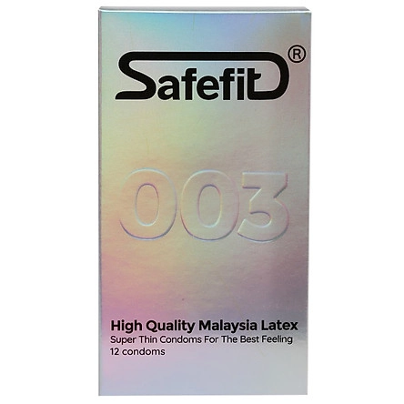 Bao cao su Safefit High Quality Malaysia Latex (màu xám) hộp 12 cái