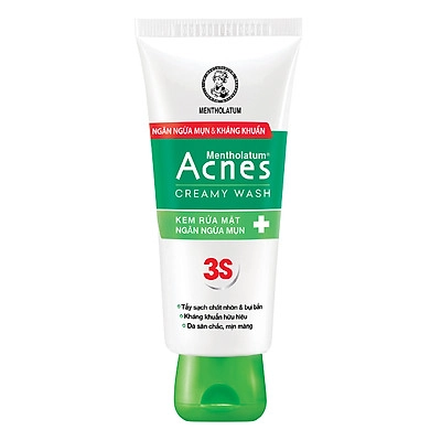 Sữa rửa mặt ngăn ngừa mụn Acnes Creamy Wash 3S tuýp 100g