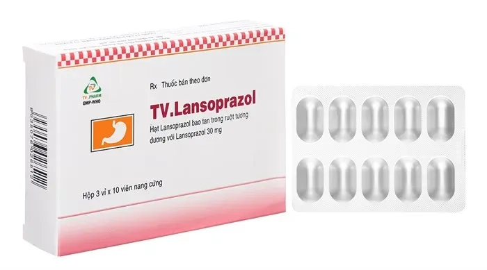 Thuốc điều trị đau dạ dày TV. Lansoprazol hộp 3 vỉ x 10 viên